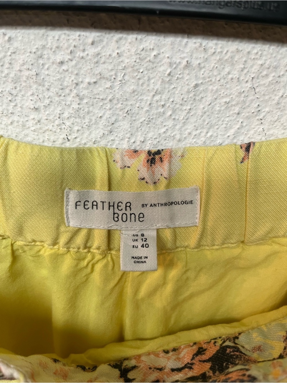 Anthropologie Yellow Floral Wide-Leg Pants - Picture 6 of 7